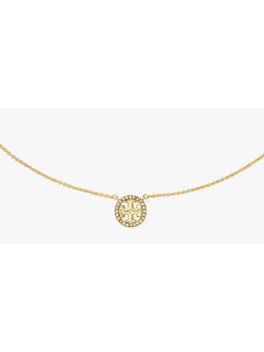 NEW!! Tory Burch Gold Miller Pave Necklace and Dangle Earring Set!